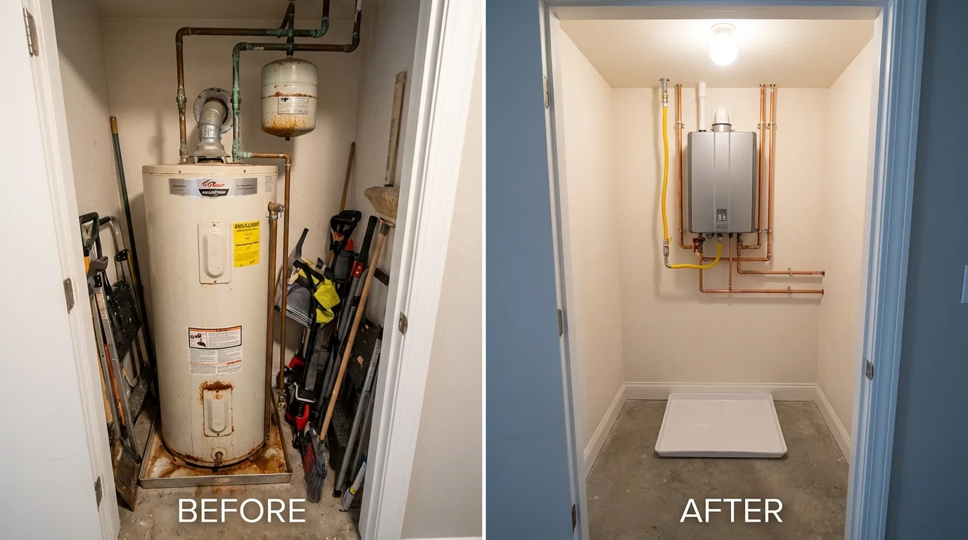 Tank water heater versus wall-mounted tankless unit comparison for Ocilla, GA homeowners