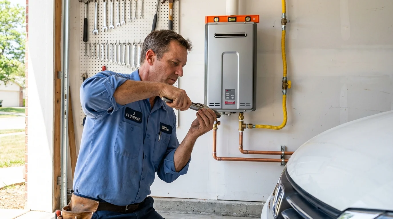 Tankless water heater installation by a Johns Plumbing LLC plumber in Ocilla